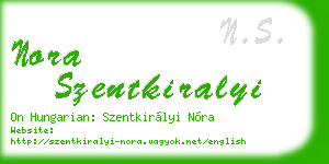 nora szentkiralyi business card